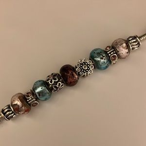 Purple, Blue, and Pink Charm Bracelet